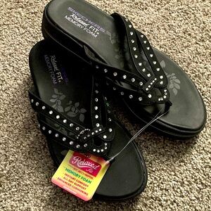 NWT Skechers Black Studded Slide Sandals